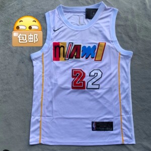 包邮#巴特勒23赛季热火城市版22号球衣 nba刺绣篮球服