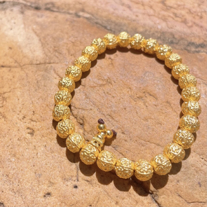 中国黄金千足金古法核桃珠菩提子手串手链