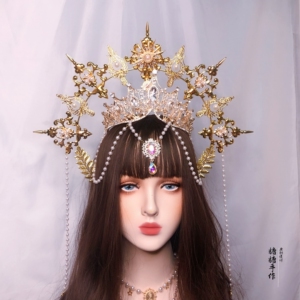圣母光环100元一套lolita洛丽塔lo头冠都铎冠皇冠头饰