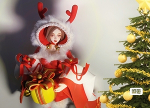 【现货出售】王者荣耀绝世歌姬 貂蝉圣诞恋歌 超轻粘土手办正比