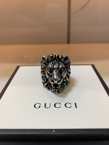 gucci古驰狮子头戒指  铜材质