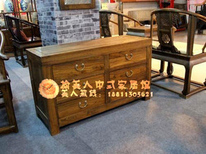 老榆木餐边柜 中式储物柜 实木家具鞋柜 明清仿古家具 现代简约