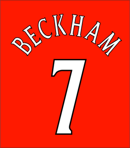 曼联99-00赛季欧冠主场贝克汉姆印字