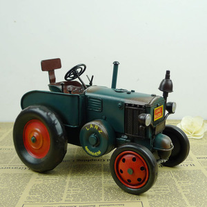 复古做旧拖拉机模型 车模 装饰品摆件 铁艺工艺品 橱窗摆件