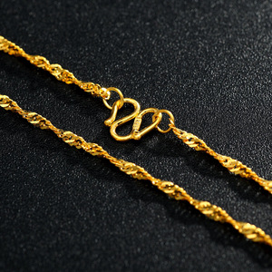 双水波纹黄金项链