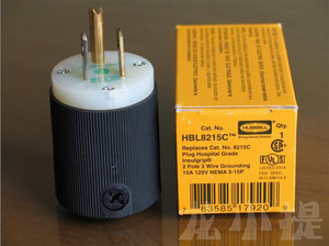 美国 HOT/CRYO 冰火版 HUBBELL（荷宝） HBL8215C 医疗级电源插头