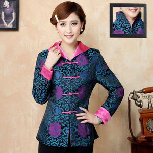 锦缎旗袍上衣长袖