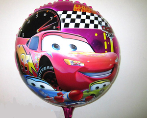 卡通造型气球 外贸 氦气球 18英寸铝箔圆小汽车 自动封口