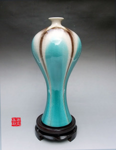 特价 景德镇陶瓷客厅花瓶 颜色釉窑变裂变瘦腰梅瓶 新房婚庆装饰
