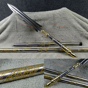 龙泉第天下一剑兵器霸王枪长枪重型实心金龙剑梅花枪未开刃