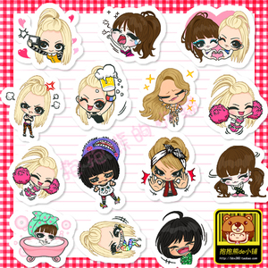 自制可爱手帐贴纸 line表情 韩国女子组合 2ne1特别版 40枚 超萌