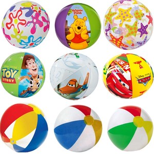 INTEX沙滩球充气球加厚儿童戏水玩具 透明大沙滩球充气球游泳水球