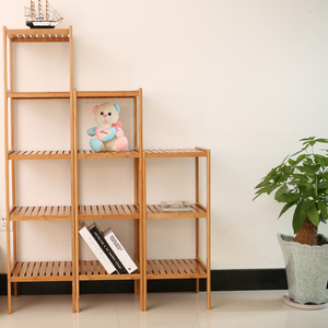 楠竹竹木四方架三四五层置物架角落收纳架厨房浴室架多功能杂志架