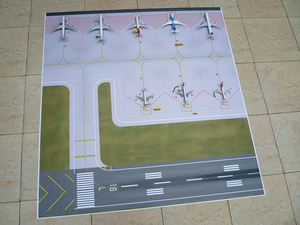 飞机跑道机场场景模型平面图纸 8个机位版 a款 1:400 1:200 1:500