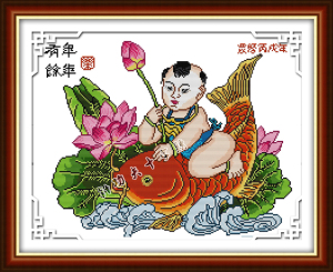 鲤鱼童子年画