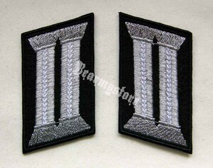 德国德式步兵军官领章 机绣 白色兵种线 步枪兵刺绣领章