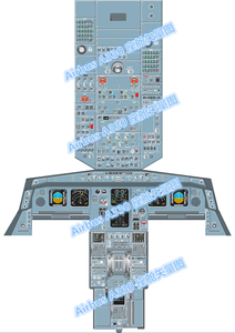 空客airbus a330 驾驶舱座舱矢量pp纸 航线改装训练 挂图海报图