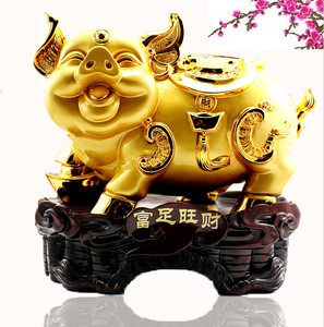 福运如虹招财金猪旺财猪摆件包邮十二生肖猪吉祥富贵金猪家居摆件