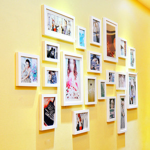 【天猫新风尚】梓晨实木照片墙 相片墙 20框创意组合相框墙。