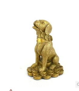 开光纯铜金钱狗 补西北缺角风水铜狗 招财守财家居装饰工艺品摆件