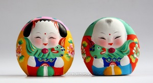 纯手工艺品无锡惠山泥人:迷你团阿福(工艺师 张小权 泥塑)