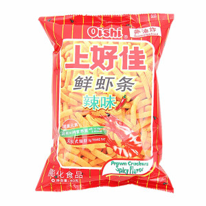 上好佳 鲜虾条 辣味 40g/包 非油炸 休闲膨化食品