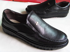 新款沈阳奥特皮鞋698108-2头层牛皮透气休闲正品男鞋超肥款除臭鞋