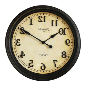 5英寸圆形数字石英钟欧式复古做旧挂钟创意静音卧室客厅钟表