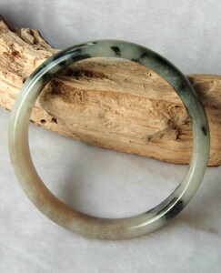 00cnoio淘宝南阳独山玉独玉冰透白天蓝料圆条手镯玉镯手环精品58mm