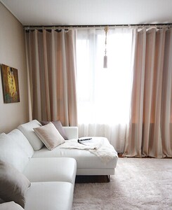 8cm宽条纹出口韩国窗帘布料 双面绒感 驼色c