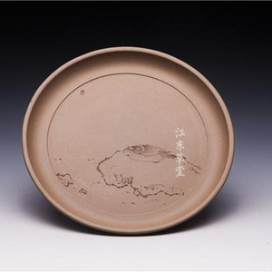 宜兴紫砂壶陶刻王翔大师纯手工原矿全小鸟干泡盘茶具赏盘  段