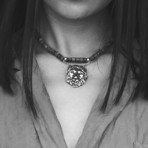 [ 狮子 ]雜粹设计原创短款项链纯银越南黄花梨生日礼物