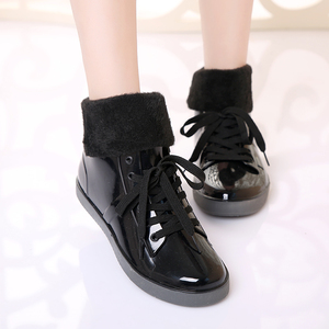 加棉胶鞋平底女