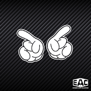 米老鼠米奇手势创意个性镂空后车窗玻璃hf汽车贴纸hellaflush拉花