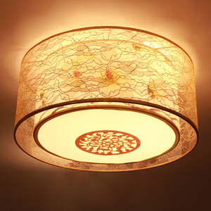 包邮新中式手绘羊皮双层卧室客厅吊灯古典茶楼书房酒店工程吸顶灯