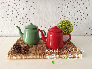 【KKW.ZAKKA】出口品质小号暗视觉系  珐琅 搪瓷茶壶  水壶 800ml