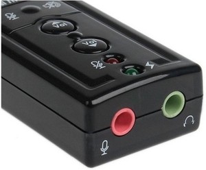 免驱 USB声卡 3D 虚拟7.1 声道 USB 外置声卡 环绕立体声 带调控