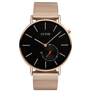 绿茵手表男钢带防水男士薄款休闲简约潮流学生真皮带手表男表