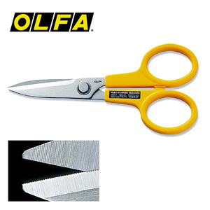 正品OLFA大型防滑工作剪刀|带细密锯齿SCS-2