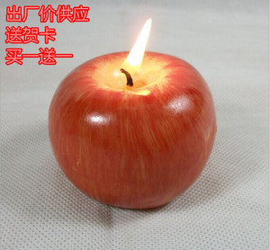 大号仿真苹果工艺蜡烛 聚会生日情人节礼品 圣诞苹果蜡烛送贺卡