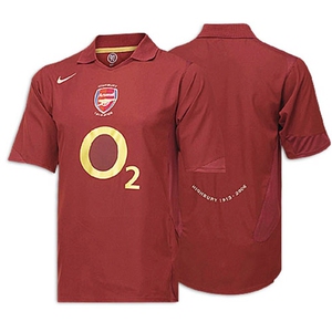 0506阿森纳酒红色海布里复古纪念主场亨利氧气o2博格坎普短袖球衣