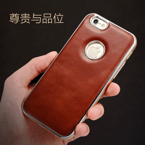 xoomz iphone6手机壳真皮保护套苹果六新款防摔金属外壳4.7寸皮套