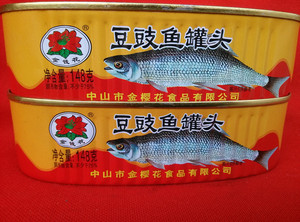 10瓶包邮 购24瓶减12元 148克金钱花豆鼓鱼罐头金樱花豆豉鱼 即食