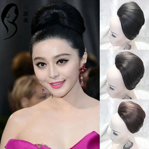 源美 赫本头假发造型 新娘发包头饰 花苞头 自然 直发扣式丸子头