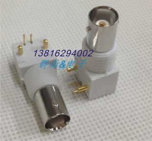 射频连接器BNC-KWHD BNC插座,卧式,白塑.弯 PCB焊板 BNC母座