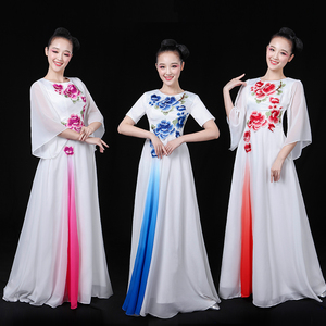 000人付款天猫合唱服长裙大合唱服装民乐二胡演奏服装红歌演出服中