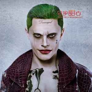 {甜心家}自杀小队杰瑞德·莱托小丑joker 绿色 大背头cosplay假发