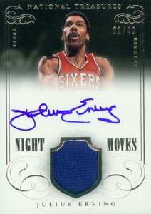 nba球星卡 panini 50大巨星 j博士 欧文 球衣亲笔签字卡国宝首编