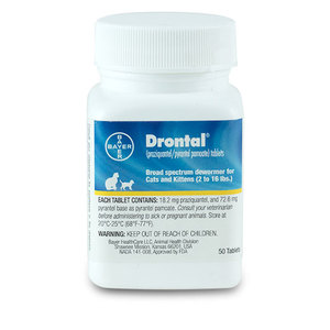 原装德国拜耳猫用内虫逃drontal for cat驱虫药80mg美版 50粒/瓶