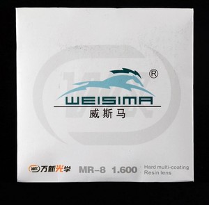 正品万新威斯马MR-8 1.60正品带防伪非球超薄树脂加膜近视眼镜片